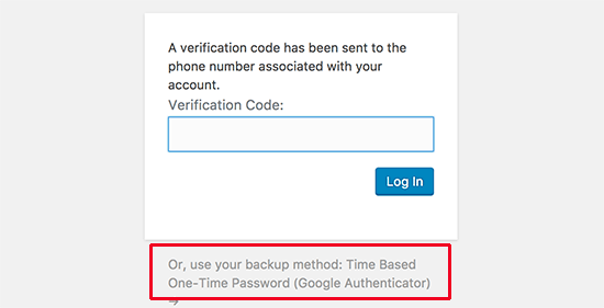Enter two-step authentication code
