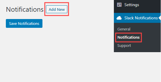 Adding a new notification using the Slack Notifications WordPress plugin