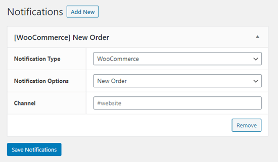 Setting up a new WooCommerce order notification for Slack