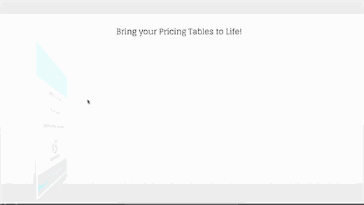 Pricing table animated using CSS