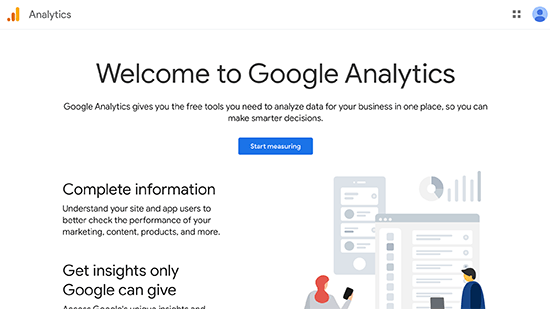 Google Analytics sign up