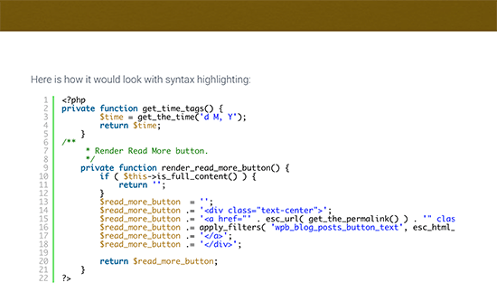Code displayed with syntax highlighting