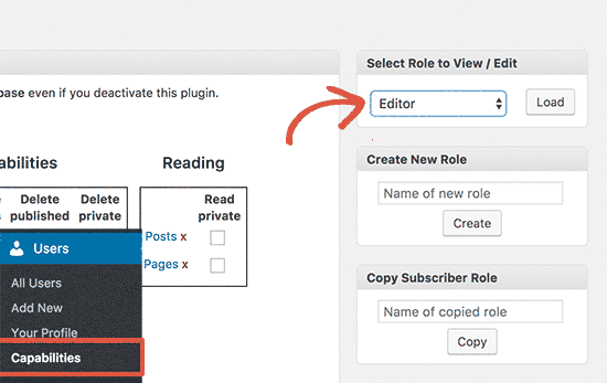 Select Editor user role to edit