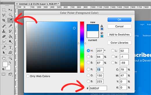 Color picker in Adobe Photoshop