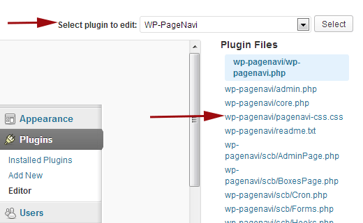 Copy the contents of pagenavi-css file