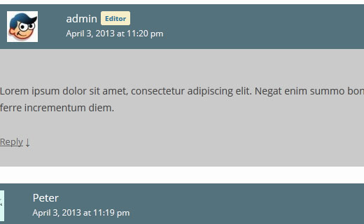 Styling aurhor comments differently in WordPress comments