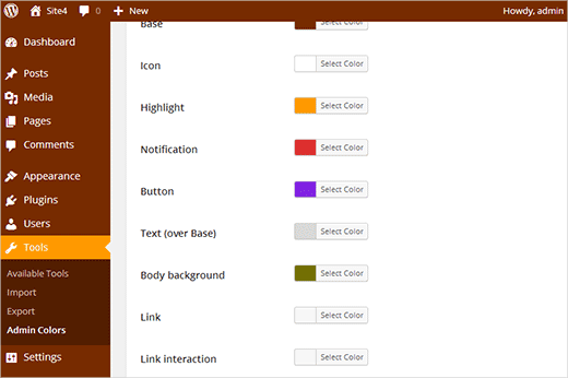 Advanced options for custom admin color schemes