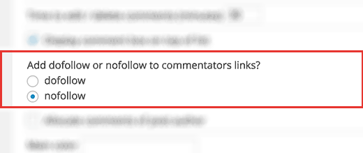 Add nofollow to all commenters links