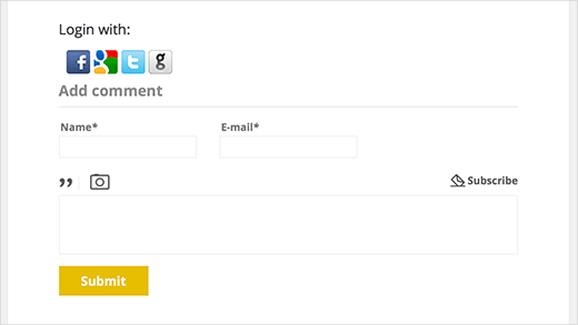 Comments with social login enabled