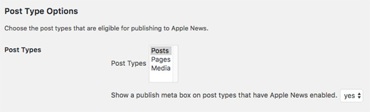 Apple News WordPress Post Type