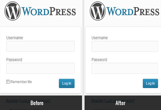 Removing remember me checkbox from WordPress login page