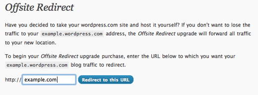 OffSite Redirect - WordPress.com