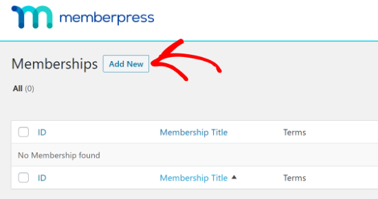 add new in memberpress